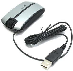 Мышь Genius Traveler 330 mini, slim,  оптическая, 1200dpi, USB,  silver, 3 кнопки
